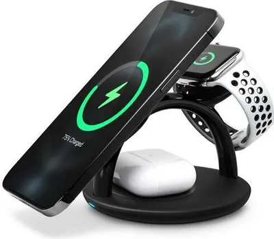 Immagine prodotto di CONNECT IT MultiCharge 3 in 1 MagSafe Caricabatterie wireless a ricarica rapida, NERO