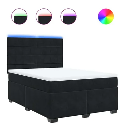 Produktbild von Boxspringbett mit Matratze Schwarz 160x200 cm Samt
