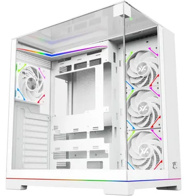 Zdjęcie produktu dla XYZ TESSERACT A-RGB, Tower, PC, Biały, ATX, ITX, micro ATX, Metal, Szkło hartowane, 16,5 cm