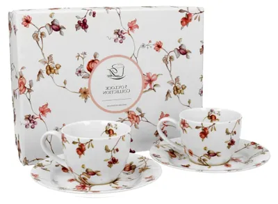 Produktbild von Espressotassen-Set 2 Stück 90 ml mit Untertassen, New Bone China Porzellan