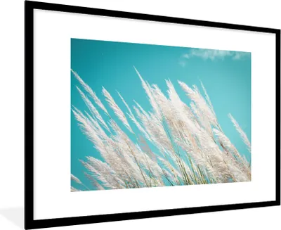 Produktbild von MuchoWow® Gerahmtes Poster Pampasgras - Pflanze 90x60 cm - Poster mit Schwarzem Bilderrahmen Wandposter Rahmen Foto Bilder - Wanddekoration - Fotos