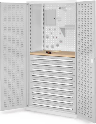 Produktbild von Kappes ®RasterPlan Schubladenschränke 1950x1000x600mm Schlitzplattentüren Modell 27 lichtgrau