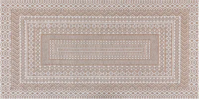 Produktbild von BELIANI Teppich Beige u. Weiß aus Jute 80 x 150 cm Rechteckig Geometrisches Muster für Wohnzimmer Schlafzimmer Flur