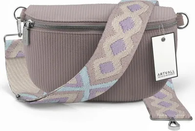 Produktbild von ARTVALL - Umhängetasche aus Cord, Klein mit verstellbarem Schultergurt, abnehmbares Taschenband, Crossbody Bag in Rosa