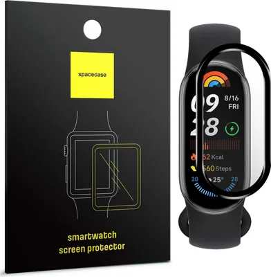 Obrázek produktu pro Hybridní sklo pro Xiaomi Mi Band 9, Spacecase Hybridní sklo odolné proti poškrábání a nárazům, silné lepidlo po celém povrchu, oleofobní povlak