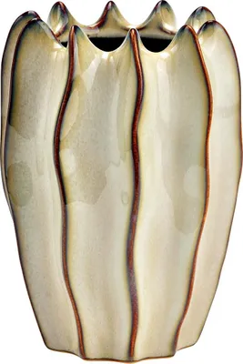 Image de Vase ondulée Design beige