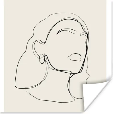 Produktbild von MuchoWow® Poster Frauen - Linienkunst - Text - Zitate 50x50 cm - Wohnzimmerdekoration