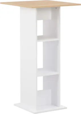 Obrázok produktu pre Barový stôl, biely a dub sonoma 60x60x110 cm