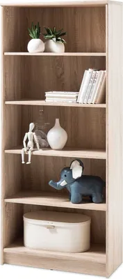 Produktbild von Bücherregal - Eichedekor Sonoma - 72 x 148 cm - 1 fester Boden - 3 Einlegeböden