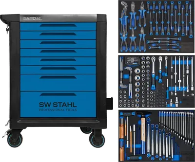Produktbild von SW-Stahl Z3116 Profi-Werkstattwagen TT801, blau, bestückt, 213-teilig