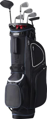 Produktbild von 35-Zoll-Golfcart-Tasche mit 14-fach-Organizer-Trennwand und 11 Taschen, schwarz-weiß