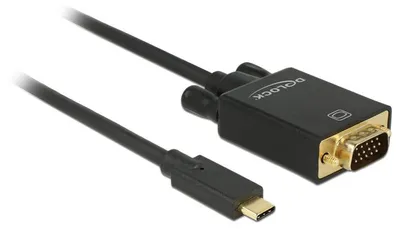 Obrázok produktu pre DeLOCK 85262, 2 m, USB Typ-C, VGA (D-Sub), Samec, Samec, Zlato