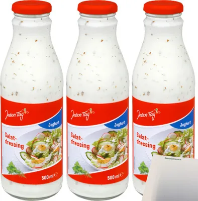 Produktbild von Jeden Tag Salat-Dressing Joghurt 3er Pack (3x500ml Flasche) + usy Block