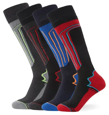 Image de Chaussettes de ski thermiques - 4 paires - Épaisses et chaudes - Unie
