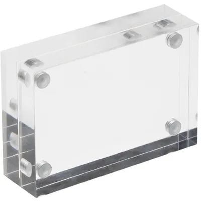Produktbild von Acrylblock magnetisch 9,5x6,5x3cm transparent (für Visitenkarten)