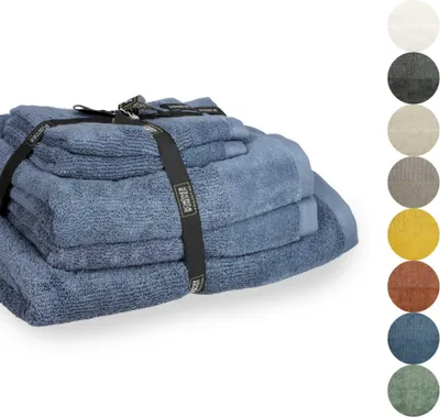 Obrázek produktu pro Sada ručníků z kolekce SCHÖNER WOHNEN SENSE Blue Sada 5 kusů (1x 140x70 cm / 2x 100x50 cm / 2x 50x30 cm)