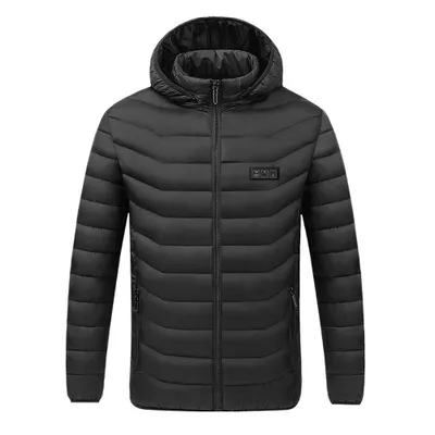 Produktbild von Heizjacke mit abnehmbarer Kapuze – Elektrische Heizjacke mit 3 Temperatureinstellungen und 11 Heizzonen, leichte Daunenjacke für Herren und Damen XL