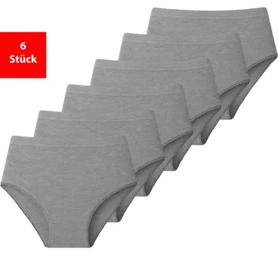 Produktbild von Taillenslip Damen Slip im 3 - 6er Pack Baumwolle Unterhose Schlüpfer Maxislip - Grau 36/38 6er