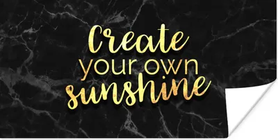 Produktbild von MuchoWow® Poster Zitate - Sonne - Gold - Marmor 120x60 cm - Bild