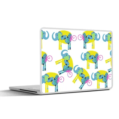 Produktbild von MuchoWow® Laptop Aufkleber Sticker Cover Elefant - Gelb - Ornament - Muster 36.5x27.5 cm - Laptop-Sticker