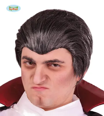 Produktbild von Schwarze Perücke im Drakula-Stil für Halloween