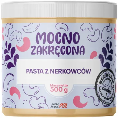Zdjęcie produktu dla PASTA Z ORZECHÓW NERKOWCA 500g Krem orzechowy 100% naturalne Kol-Pol