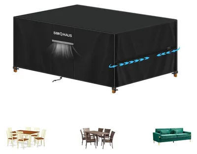 Obrázek produktu pro Ochranný kryt na zahradní nábytek, rozměry 140x80x80 cm, vodotěsný, odolný, materiál Oxford 420D, barva černá