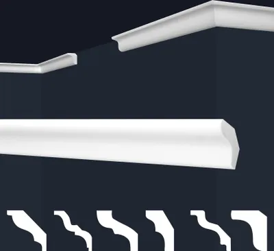 Produktbild von MARBET DESIGN Stuckleisten XPS Styropor weiß - Deckenleisten Deckenabschlussleisten E-Leisten - (Innen- & Außenecke E-3)