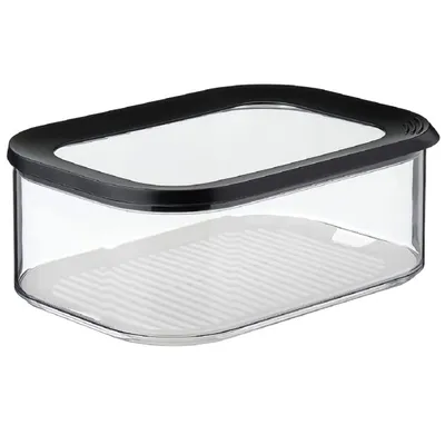 Produktbild von Mepal | Käsedose Modula | mit Antikondenseinsatz | 2000 ml Inhalt | Kühlschrankdose für Käsestücke und Scheibenkäse | spülmaschinenfest, Schwarz | 22.4 x 16 x 8.6 cm