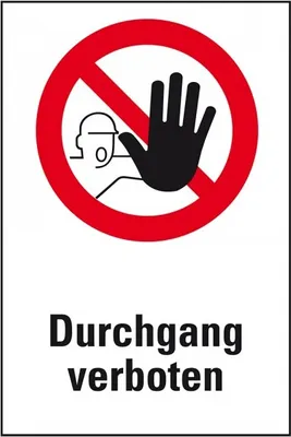 Produktbild von Dreifke® Schild I Verbots-Kombischild Durchgang verboten!, Kunststoff, 300x40...