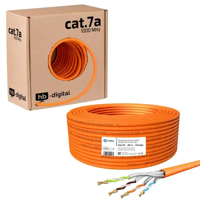 Produktbild von 25m Verlegekabel, Netzwerkkabel CAT.7a AWG23 "ORANGE"