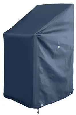 Image de Housse de protection pour chaises de jardin – Housse de protection pour chaises empilables – Housse de protection pour chaises pliantes et chaises à dossier haut – Bâche en polyester Oxford de haute qualité, noire