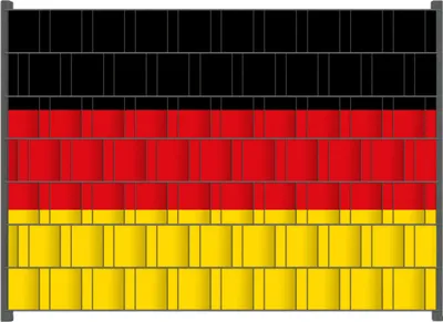 Produktbild von Wallario Zaunsichtschutz mit Motiv Deutsche Flagge für Ein- und Doppelstabmatten Zäune in der Größe 200 x 140 cm