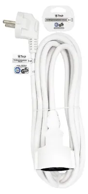 Immagine prodotto di Prolunga da 3 m, cavo di alimentazione, GS, spina Schuko, bianco