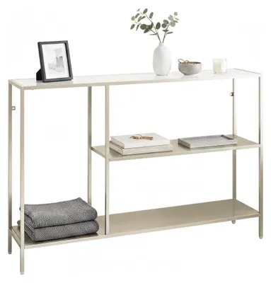 Image de Vaprio - Console, 120x30x80h cm Blanc Crème, 2 Étagères