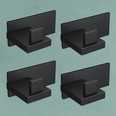 Produktbild von Mai & Mai Kleiderhaken 4 Stück Wandgarderobe Wandhaken aus Edelstahl Garderobenleiste Garderobenhaken 8cm Matt schwarz Stalo-06