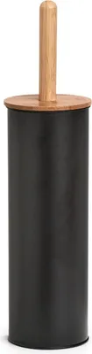 Produktbild von Zeller WC-Bürstengarnitur Bambus und Metall Schwarz 38 x 10 cm