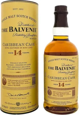 Immagine prodotto di The Balvenie 14 anni Carribean Cask Single Malt Scotch Whisky in confezione regalo | 43 % vol | 0,7 l