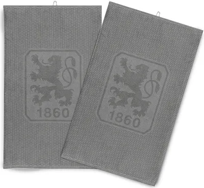 Immagine prodotto di TSV 1860 München Asciugamani per ospiti Set di 2 esagoni grigio