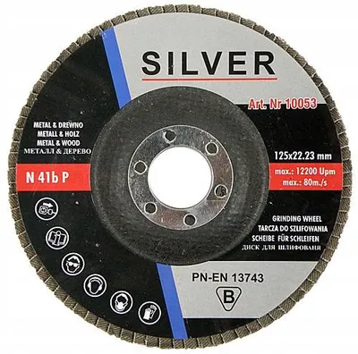 Produktbild von SILBERNE SCHLEIFSCHEIBENKLAPPE 125mm gr.36