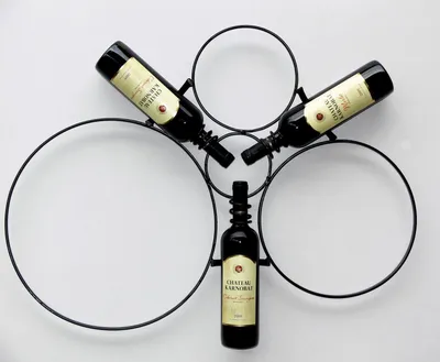 Image de Casier à vin "Black Mystery" porte-bouteilles métal 80 cm porte-bouteilles étagère murale