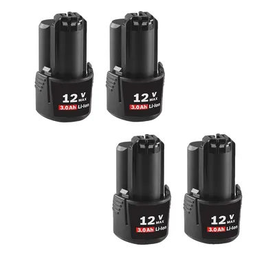 Produktbild von Li-Ionen-Batterie für Bosch-Werkzeuge, 3000 mAh Kapazität, 12V Maximalspannung , 4 Batterie