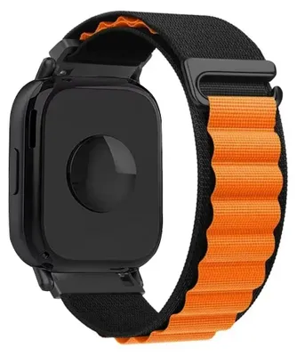 Obrázok produktu pre Náramok Alpine Loop – nylon – 20/22 mm – nastaviteľný – 23 cm – kompatibilný s hodinkami Redmi Watch 3 Active – čierno-oranžový