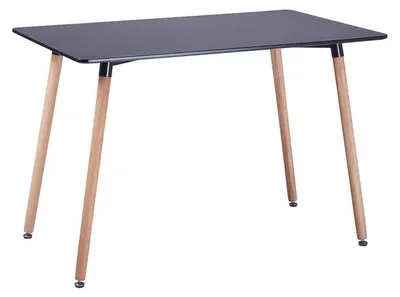 Produktbild von Esstisch rechteckig für 4 Personen 110 x 70 cm Schwarz Holzbein MDF Buche