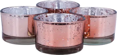 Produktbild von Teelichtgläser klein 51x33mm rosegold 4er Set