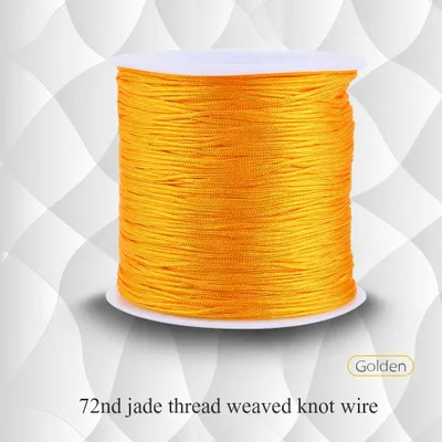 Obrázok produktu pre 100M x 0,8 mm nylonový čínsky uzol Cord Rattail Macrame Shamballa Thread String Golden