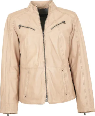 Produktbild von Jilani - Damen Lederjacke Oversize Lammnappa sand : 44