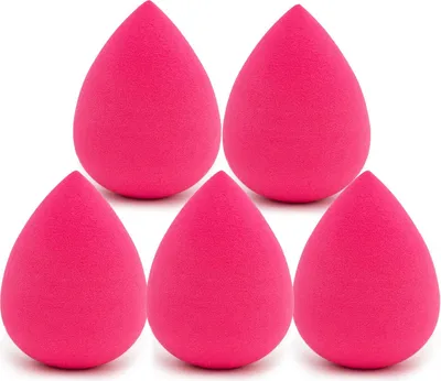 Produktbild von Intirilife 5er Set Make Up Schwamm Ei Makeup Sponge in Pink - Weicher Beauty Blender für Foundation und Concealer Kosmetik Schmink Schwämmchen für Creme und Flüssig Grundierung Puder