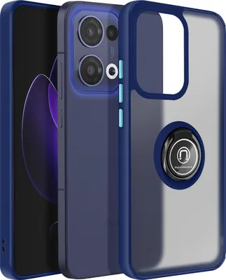 Image de Avizar, Coque Oppo Reno 13 avec anneau magnétique, translucide, bleu nuit