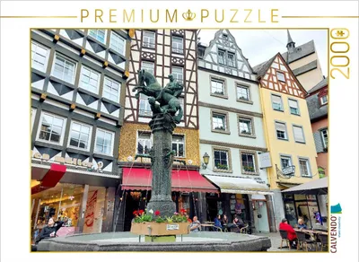 Produktbild von CALVENDO Puzzle Cochem, Martinsbrunnen auf dem historischen Marktplatz | 2000 Teile Lege-Größe 90x67cm Foto-Puzzle für glückliche Stunden